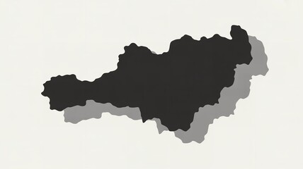 Obraz premium Abstract minimalist graphic design featuring layered organic shapes in stark black and muted gray tones against a light background