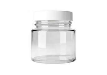Clear glass jar isolated on transparent background