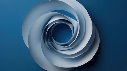 Video A single white paper flower sits on a calm blue background, perfect for designs and layouts where simplicity is key