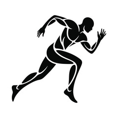 Athlete running in sprint position
