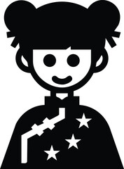 black and white cartoon character