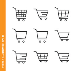 Shopping Cart line icons- Mini collection and editable stroke series icon