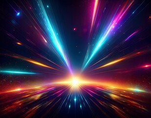 abstract light flares in dark space
