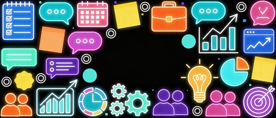 Kpi performance card with target, analysis, chart, marketing, management, graph, strategy