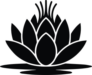 Minimalist black water chestnut aquatic vegetable silhouette vector icon