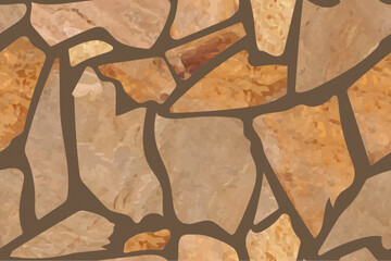 Natural brown sandstone background. Garden design seamless pattern. Vector.
