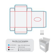 Box packaging die-line template with 3d mockup packaging for medicine, supplement box, square box, Packaging template, vector illustration 