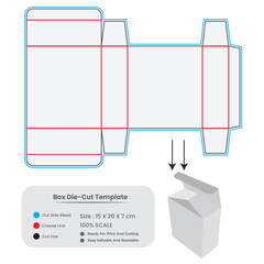 Box packaging die-line template with 3d mockup packaging for medicine, supplement box, square box, Packaging template, vector illustration 
