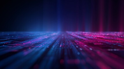 Dynamic Digital Landscape with Vibrant Blue and Pink Light Trails Representing Advanced Technology and Data Flow