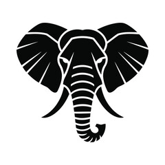 Elegant elephant head silhouette