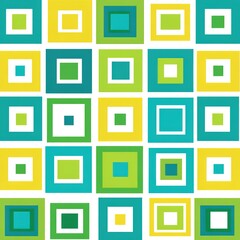 Colorful square patterns arranged in a regular grid on a white background in a design for art or decoration