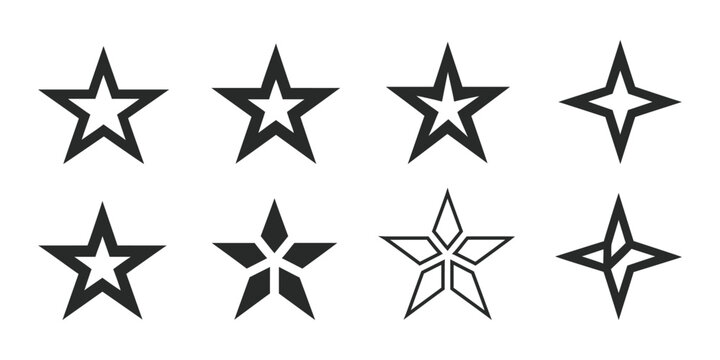 Star vector icons.Simple black star shape isolated white background star vector logo Star vector icons.star icon and favorite icon set
