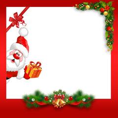 christmas frame with santa claus