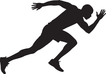 silhouette of a man running vector illustration