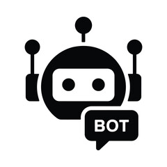 Simple robot icon with bot label