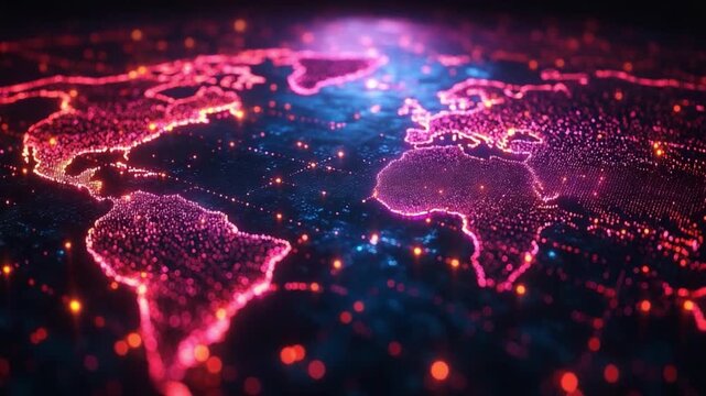 Global Connectivity: A mesmerizing digital depiction of the Earth, interwoven with a vibrant network of interconnected nodes, representing the expansive realm of technology and communication.