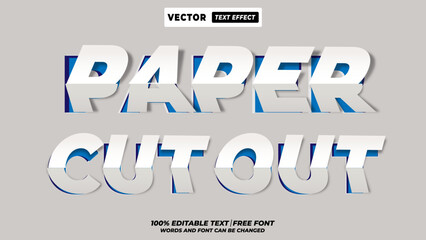 Collage style paper cut-out editable vector text effect for retro posters, editorial layouts, and creative announcement designs. 