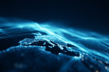 Illuminated Contours of Europe with Digital Representation of Geography and Connectivity in a Cosmic Environment