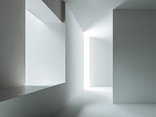 Minimalist architecture bright, white room