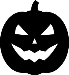 Halloween jack o lantern faces silhouette logo design