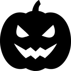 Jack o lantern faces silhouette logo design