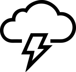 Stylized cloud and thunderstorm icon for weather graphics