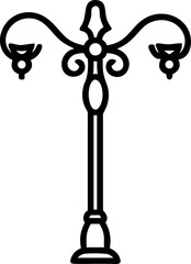 Ornate street lamp silhouette against a starry night sky