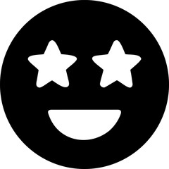 Happy star eyed smiley face icon with a joyful expression