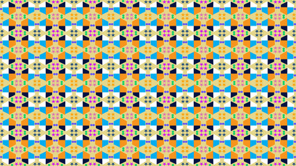 Seamless Geometric Star Pattern Background In Vibrant Colorful Design