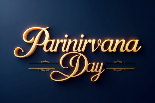 Greeting card Buddhist holiday Parinirvana Day in honor of Buddha reached full Nirvana AI Generative