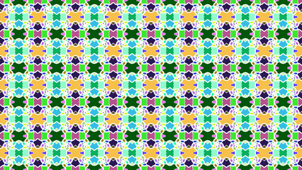 Abstract Colorful Geometric Ornament Seamless Pattern