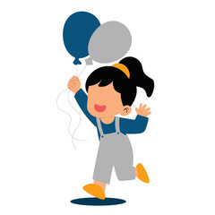 Happy girl with balloons