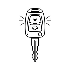 Car key fob with key illustration