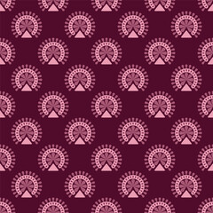 Geometric Style Repeating Abstract Motif Pattern in Shades of Pink