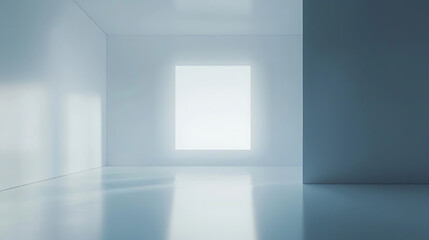 Clean minimal glowing blur panel floating gently in bright airy light