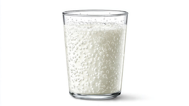 Glass of Milk with Bubbles