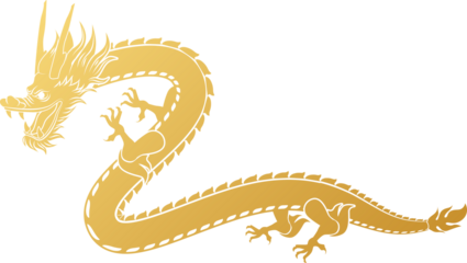 Golden Chinese Dragon Illustration
