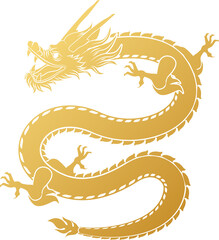 Golden Chinese Dragon Illustration