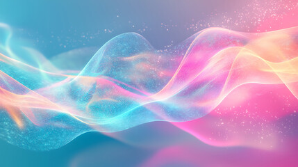 Obraz premium Mystical pastel spectral wave radiating across soft open space