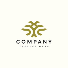 Abstract Organic Symmetrical Monogram Logo Design