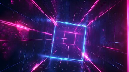 Abstract neon tunnel