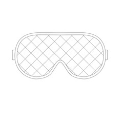 sleep mask. Vector illustration of a white sleep mask. Spa accessory silk fabric glasses for healthy eye rest. Sketches of a comfortable eye mask with diagonal stitching.