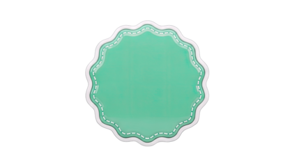 Green Badge with White Outline on White Background