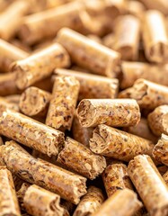 High-Quality Biomass Fuel Pellets, Detailed Close-Up Studio Shot