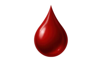 Obraz premium Red blood drop symbolizing health, medicine, and donation, isolated on transparent background