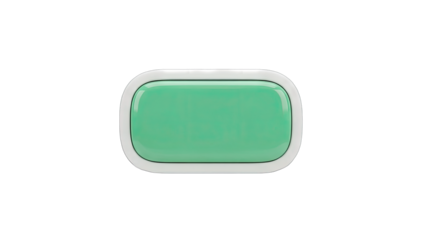 Green Button Isolated on White Background