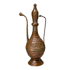 The vintage arabic teapot isolated on white