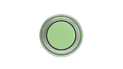 Green Button Pressed on White Background