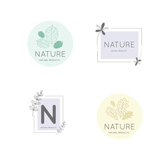 Minimalist natural business logo collection with diverse color options