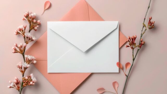 Video Two envelopes with different colors on a single pink background